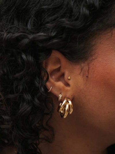 Boucle d’oreille triple anneaux