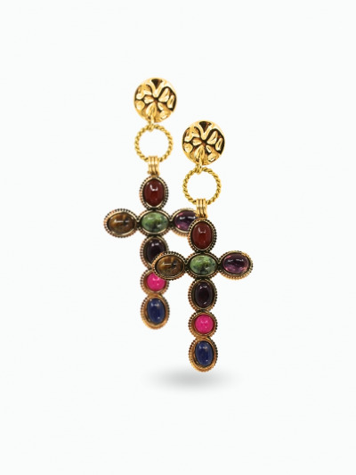 Boucle d'oreille croix