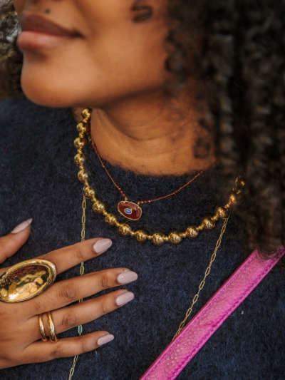 Collier grosses perles fantaisie