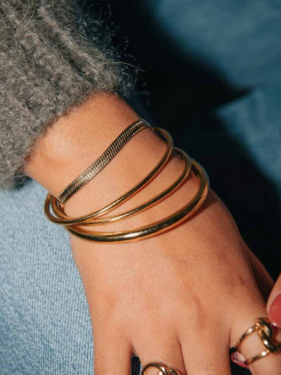 Bracelet maille miroir épaisse