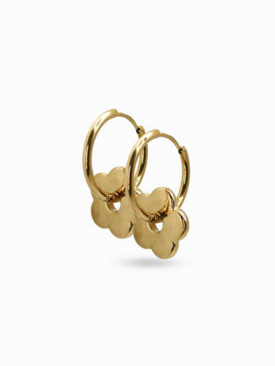 Boucles d'oreilles fleurs dorées