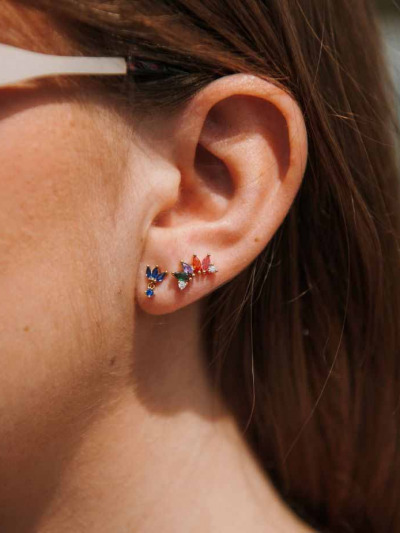 Puces d'oreilles or