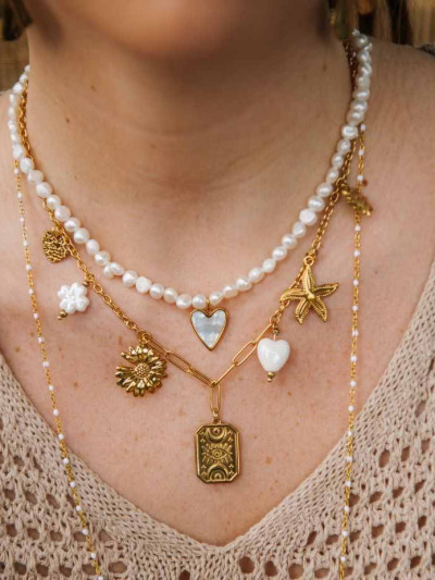 Collier chaine perles