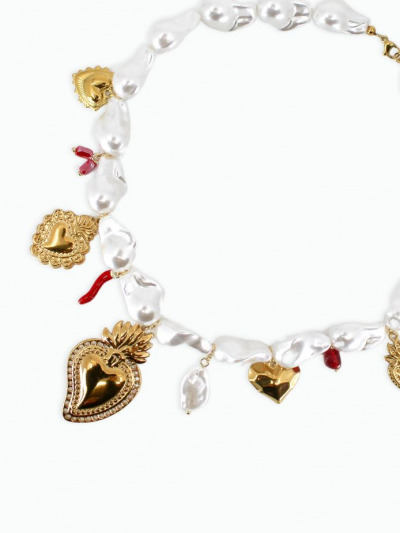 Gros collier doré femme